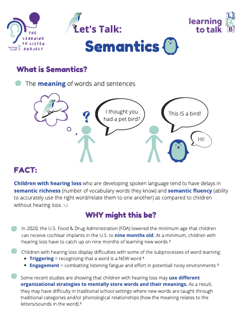 First page of “Let's Talk: Semantics”